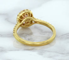 Load image into Gallery viewer, 1.14ct Oval Pink Sapphire Ring with Diamond Halo in 18K Rose Gold