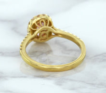 Load image into Gallery viewer, 1.14ct Oval Pink Sapphire Ring with Diamond Halo in 18K Rose Gold