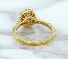 Load image into Gallery viewer, 1.14ct Oval Pink Sapphire Ring with Diamond Halo in 18K Rose Gold