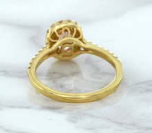 Load image into Gallery viewer, 1.14ct Oval Pink Sapphire Ring with Diamond Halo in 18K Rose Gold