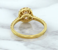 Load image into Gallery viewer, 1.14ct Oval Pink Sapphire Ring with Diamond Halo in 18K Rose Gold