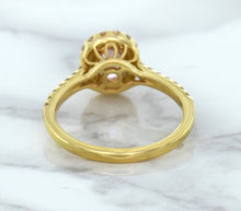 Load image into Gallery viewer, 1.14ct Oval Pink Sapphire Ring with Diamond Halo in 18K Rose Gold