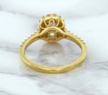 Load image into Gallery viewer, 1.14ct Oval Pink Sapphire Ring with Diamond Halo in 18K Rose Gold