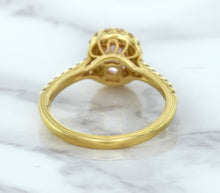 Load image into Gallery viewer, 1.14ct Oval Pink Sapphire Ring with Diamond Halo in 18K Rose Gold