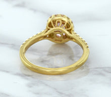 Load image into Gallery viewer, 1.14ct Oval Pink Sapphire Ring with Diamond Halo in 18K Rose Gold