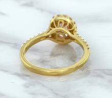 Load image into Gallery viewer, 1.14ct Oval Pink Sapphire Ring with Diamond Halo in 18K Rose Gold