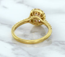 Load image into Gallery viewer, 1.14ct Oval Pink Sapphire Ring with Diamond Halo in 18K Rose Gold