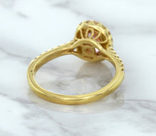 Load image into Gallery viewer, 1.14ct Oval Pink Sapphire Ring with Diamond Halo in 18K Rose Gold