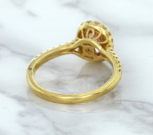 Load image into Gallery viewer, 1.14ct Oval Pink Sapphire Ring with Diamond Halo in 18K Rose Gold