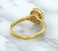 Load image into Gallery viewer, 1.14ct Oval Pink Sapphire Ring with Diamond Halo in 18K Rose Gold
