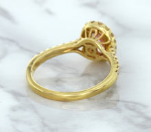 Load image into Gallery viewer, 1.14ct Oval Pink Sapphire Ring with Diamond Halo in 18K Rose Gold