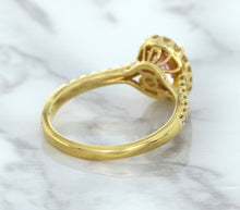 Load image into Gallery viewer, 1.14ct Oval Pink Sapphire Ring with Diamond Halo in 18K Rose Gold