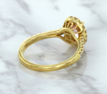 Load image into Gallery viewer, 1.14ct Oval Pink Sapphire Ring with Diamond Halo in 18K Rose Gold