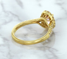 Load image into Gallery viewer, 1.14ct Oval Pink Sapphire Ring with Diamond Halo in 18K Rose Gold