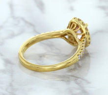 Load image into Gallery viewer, 1.14ct Oval Pink Sapphire Ring with Diamond Halo in 18K Rose Gold