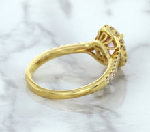 Load image into Gallery viewer, 1.14ct Oval Pink Sapphire Ring with Diamond Halo in 18K Rose Gold