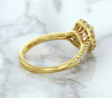 Load image into Gallery viewer, 1.14ct Oval Pink Sapphire Ring with Diamond Halo in 18K Rose Gold