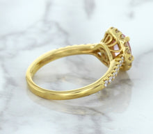 Load image into Gallery viewer, 1.14ct Oval Pink Sapphire Ring with Diamond Halo in 18K Rose Gold