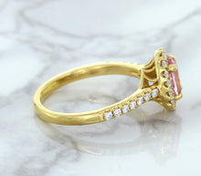 Load image into Gallery viewer, 1.14ct Oval Pink Sapphire Ring with Diamond Halo in 18K Rose Gold