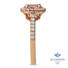 Load image into Gallery viewer, 1.14ct Oval Pink Sapphire Ring with Diamond Halo in 18K Rose Gold