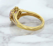 Load image into Gallery viewer, 1.91ct Oval Pink Sapphire Ring with Diamond Halo in 18K Rose Gold