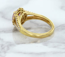 Load image into Gallery viewer, 1.91ct Oval Pink Sapphire Ring with Diamond Halo in 18K Rose Gold