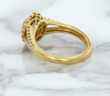 Load image into Gallery viewer, 1.91ct Oval Pink Sapphire Ring with Diamond Halo in 18K Rose Gold