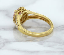 Load image into Gallery viewer, 1.91ct Oval Pink Sapphire Ring with Diamond Halo in 18K Rose Gold