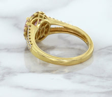 Load image into Gallery viewer, 1.91ct Oval Pink Sapphire Ring with Diamond Halo in 18K Rose Gold