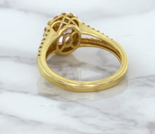 Load image into Gallery viewer, 1.91ct Oval Pink Sapphire Ring with Diamond Halo in 18K Rose Gold