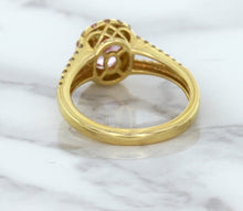 Load image into Gallery viewer, 1.91ct Oval Pink Sapphire Ring with Diamond Halo in 18K Rose Gold
