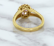 Load image into Gallery viewer, 1.91ct Oval Pink Sapphire Ring with Diamond Halo in 18K Rose Gold