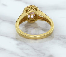 Load image into Gallery viewer, 1.91ct Oval Pink Sapphire Ring with Diamond Halo in 18K Rose Gold