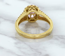 Load image into Gallery viewer, 1.91ct Oval Pink Sapphire Ring with Diamond Halo in 18K Rose Gold