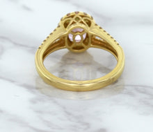 Load image into Gallery viewer, 1.91ct Oval Pink Sapphire Ring with Diamond Halo in 18K Rose Gold