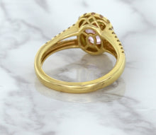 Load image into Gallery viewer, 1.91ct Oval Pink Sapphire Ring with Diamond Halo in 18K Rose Gold