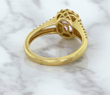 Load image into Gallery viewer, 1.91ct Oval Pink Sapphire Ring with Diamond Halo in 18K Rose Gold