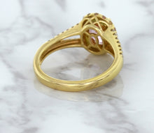 Load image into Gallery viewer, 1.91ct Oval Pink Sapphire Ring with Diamond Halo in 18K Rose Gold