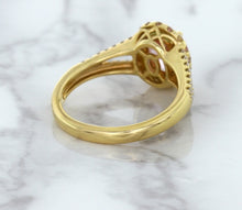 Load image into Gallery viewer, 1.91ct Oval Pink Sapphire Ring with Diamond Halo in 18K Rose Gold