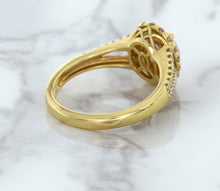 Load image into Gallery viewer, 1.91ct Oval Pink Sapphire Ring with Diamond Halo in 18K Rose Gold