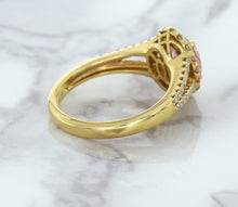 Load image into Gallery viewer, 1.91ct Oval Pink Sapphire Ring with Diamond Halo in 18K Rose Gold