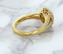 Load image into Gallery viewer, 1.91ct Oval Pink Sapphire Ring with Diamond Halo in 18K Rose Gold