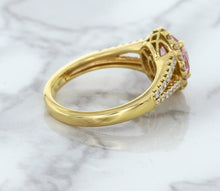 Load image into Gallery viewer, 1.91ct Oval Pink Sapphire Ring with Diamond Halo in 18K Rose Gold