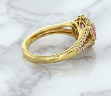 Load image into Gallery viewer, 1.91ct Oval Pink Sapphire Ring with Diamond Halo in 18K Rose Gold