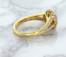 Load image into Gallery viewer, 1.91ct Oval Pink Sapphire Ring with Diamond Halo in 18K Rose Gold