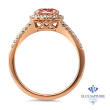 Load image into Gallery viewer, 1.91ct Oval Pink Sapphire Ring with Diamond Halo in 18K Rose Gold