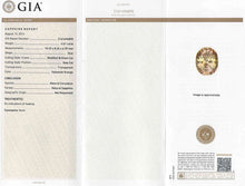 Load image into Gallery viewer, 4.61ct Oval Peach Sapphire Ring with Diamond Halo in 18K Rose Gold