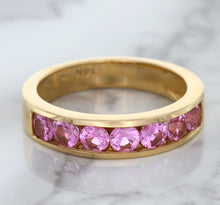 Load image into Gallery viewer, 1.23ctw Round Pink Sapphire Ring in 18K Rose Gold