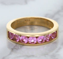 Load image into Gallery viewer, 1.23ctw Round Pink Sapphire Ring in 18K Rose Gold