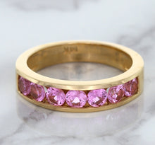 Load image into Gallery viewer, 1.23ctw Round Pink Sapphire Ring in 18K Rose Gold